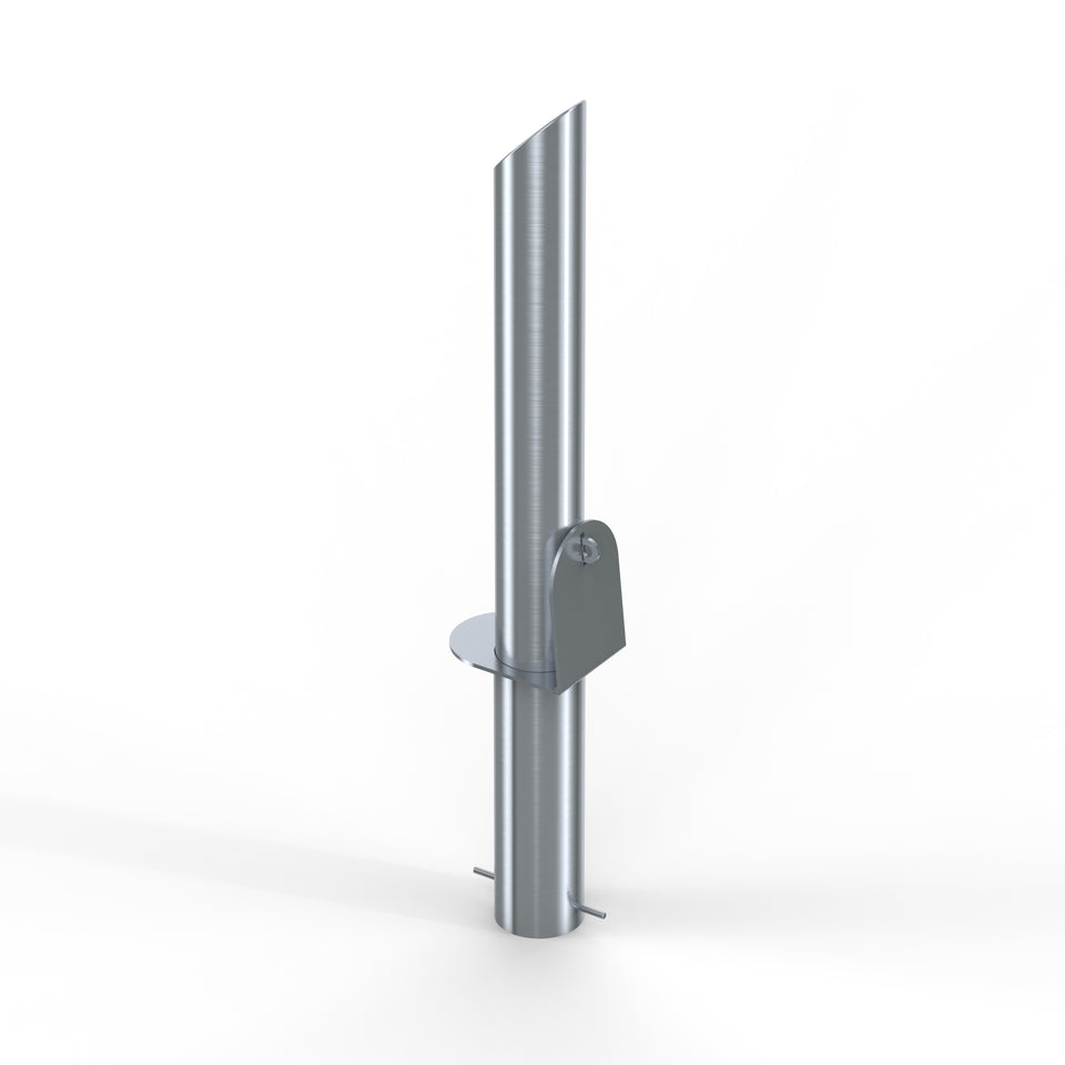 Bollards Stainless Steel Mitre Top Removable Bollard Marine Grade 316 (900mm or 1200mm above ground)