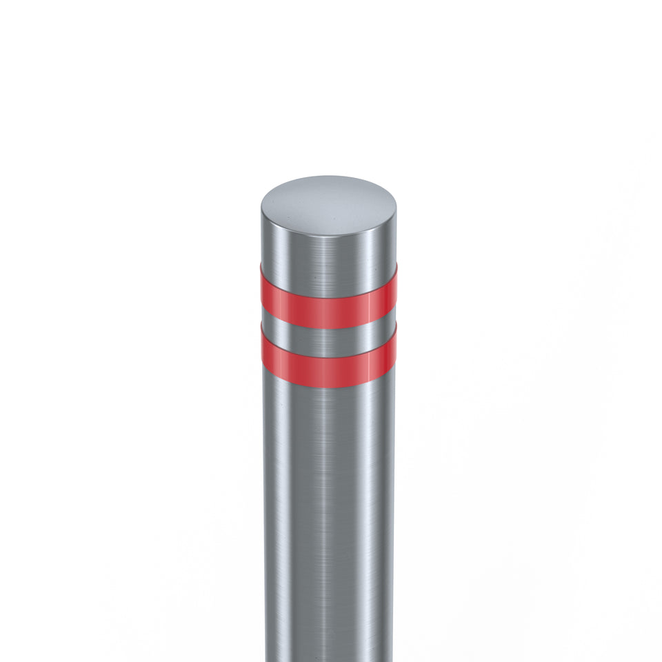 Bollards Stainless Steel Semi Domed Top Grade 304 (1000mm or 1200mm above ground) bolt down